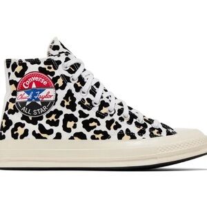 Converse Chuck Taylor All Star Black and Cream Leopard Sneakers - Size 10 US W